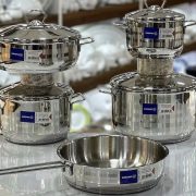 سرویس قابلمه 9 پارچه استیل کرکماز korkmaz