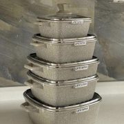 سرویس قابلمه 10 پارچه مربعی گرانیت لایف اسمایل مدل SPF-10